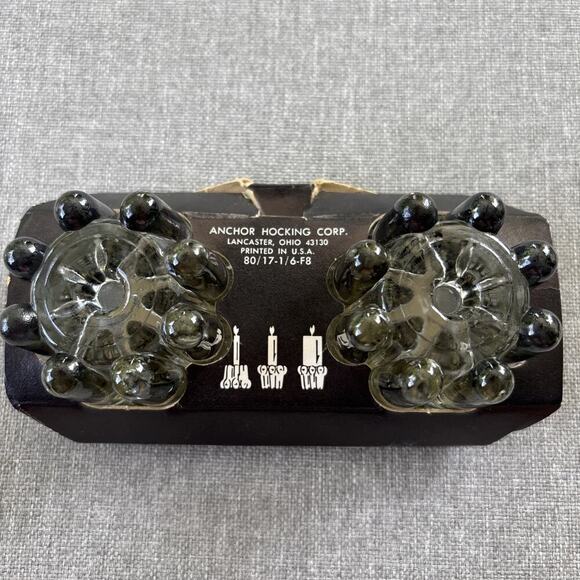 Vintage Anchor Hocking Nova Glass Candle holders tri size new old stock - Picture 5 of 5